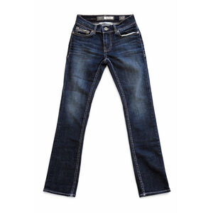 BKE Alec Straight Leg Jeans 26S Dark Wash Thick Stitch Low Rise Denim